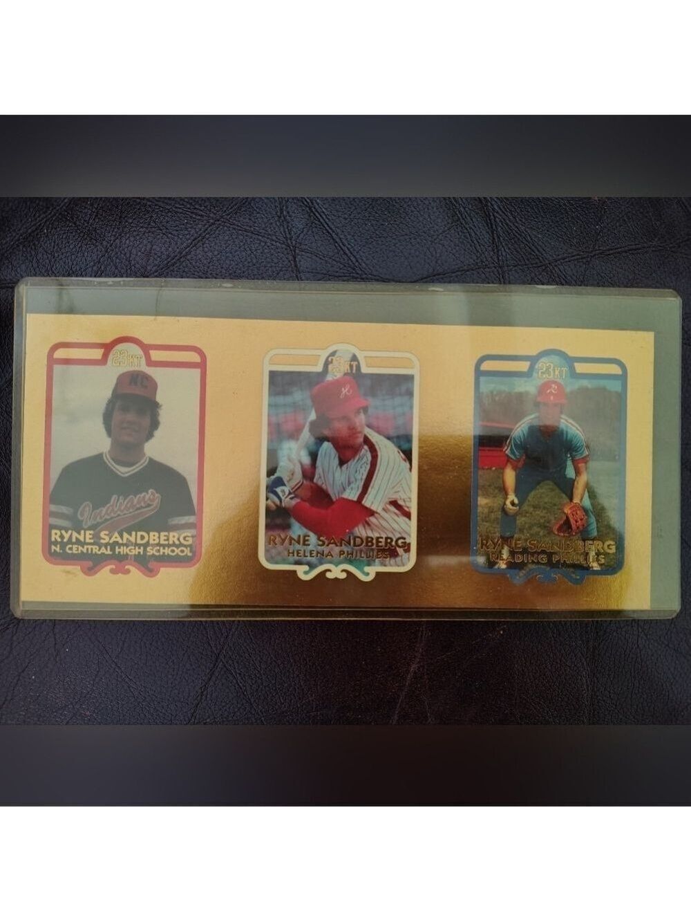 1993 Bleachers Ryne Sandberg 23kt 3 Card Set Serial Numbered 000048/1500